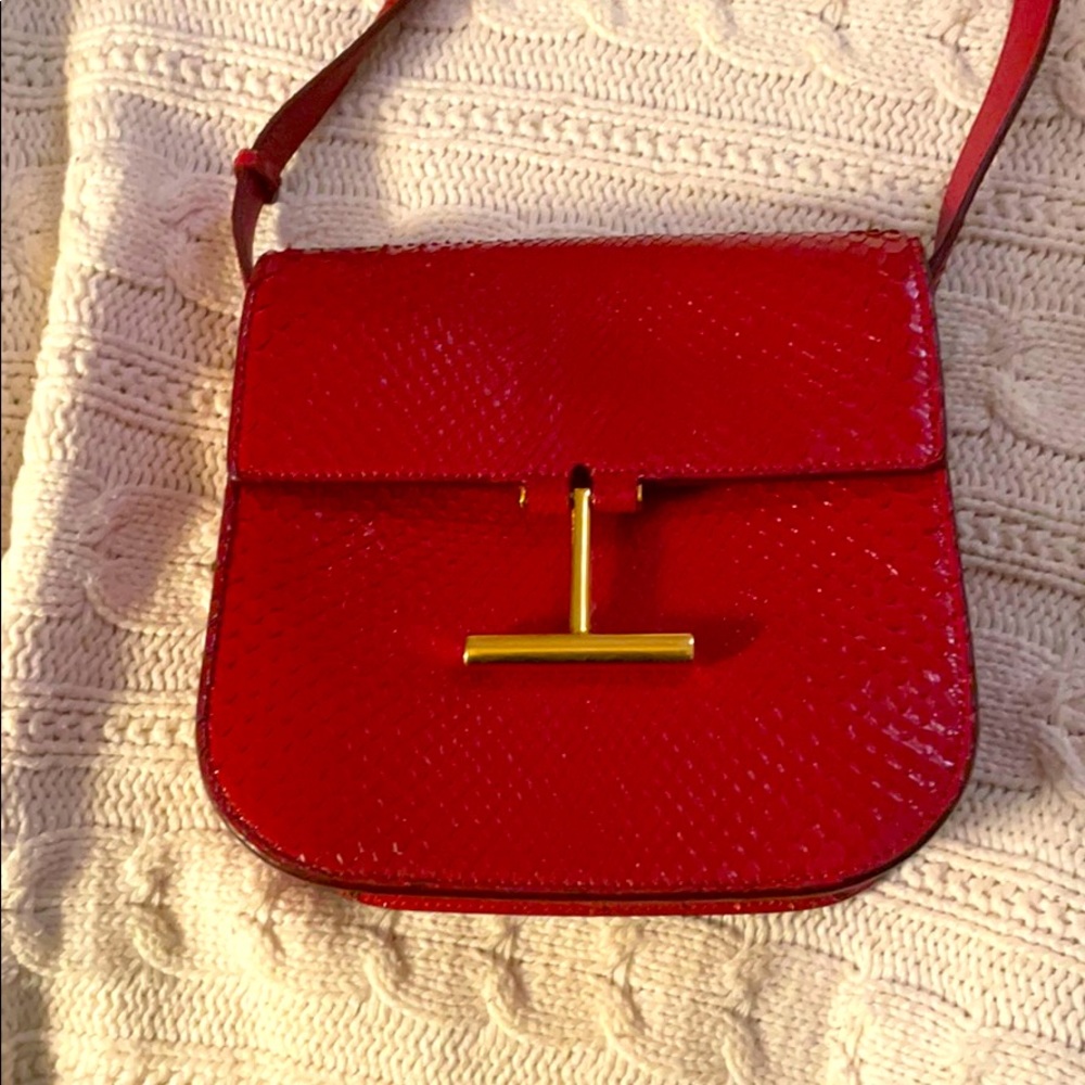 Shoulder red snake skin Tom-ford bag